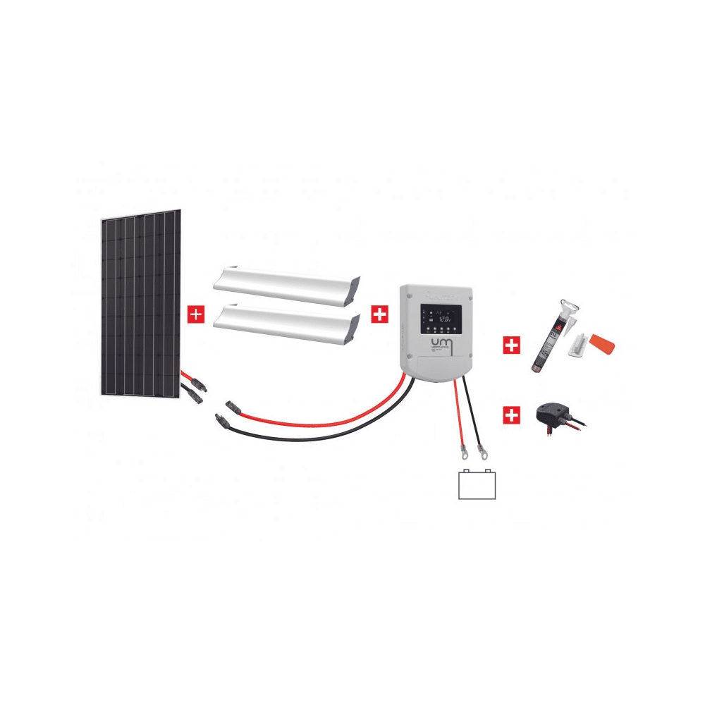 Kit Camping-Car 100W 12V - Panneau Monocristallin avec Régulateur MPPT