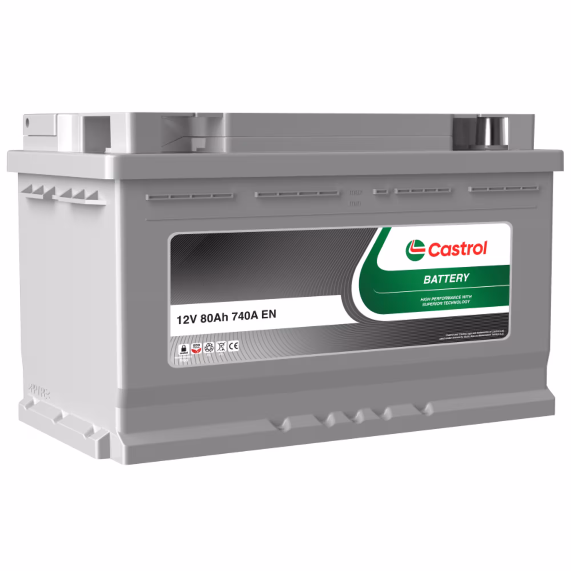 Batterie voiture castrol 80ah taille basse cst.lb4.80.074.a 1