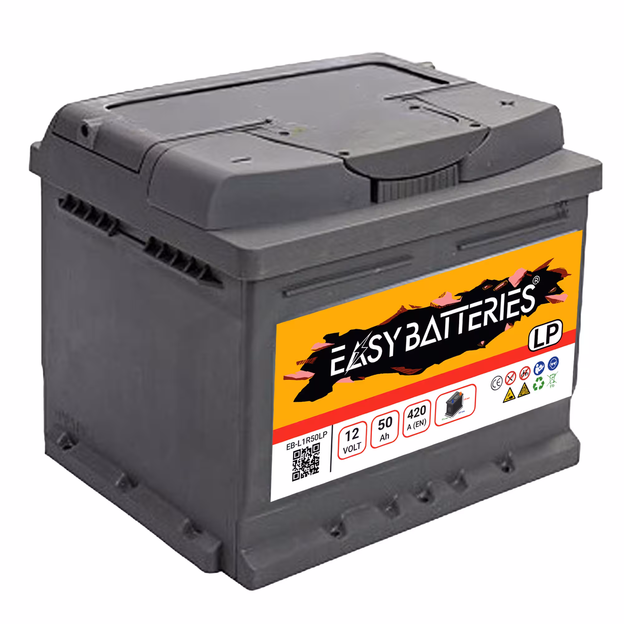 Batterie voiture 50ah taille basse easy batteries eb l1r50lp 1