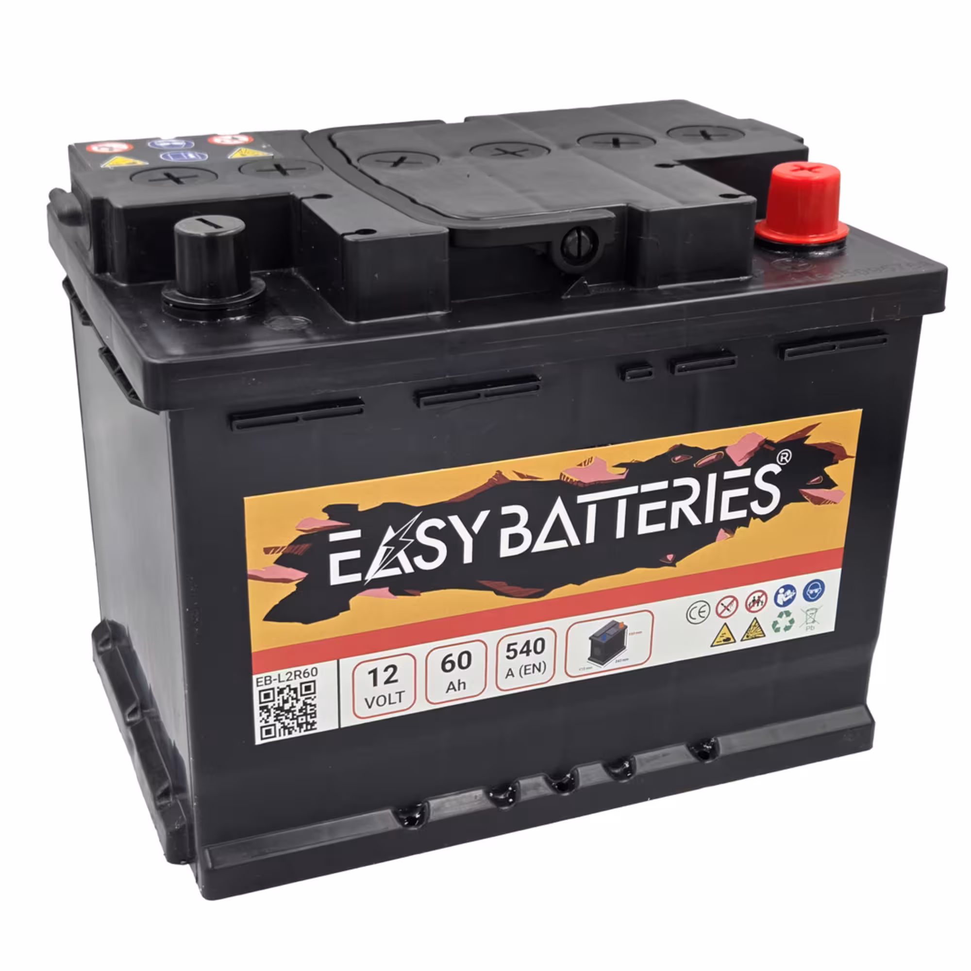 Batterie voiture 60ah easy batteries eb l2r62 1