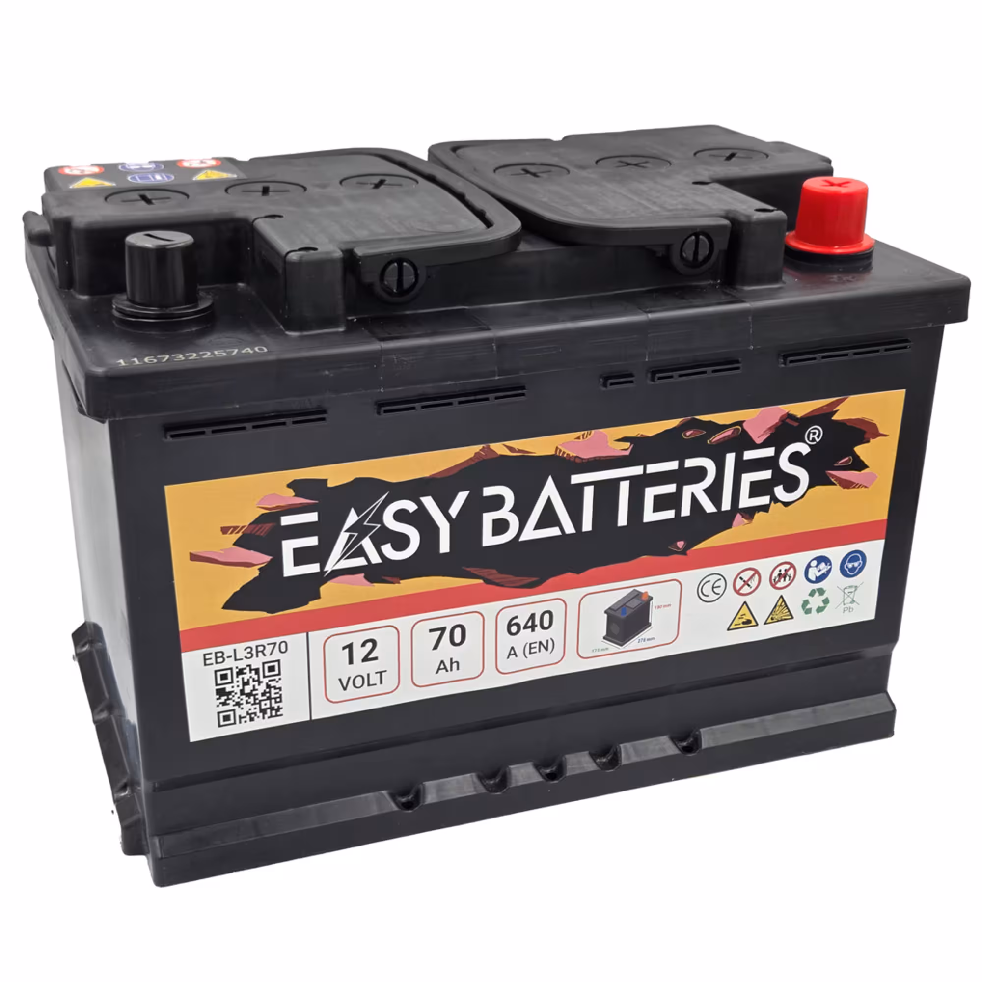 Batterie voiture 70ah easy batteries eb l3r70 1