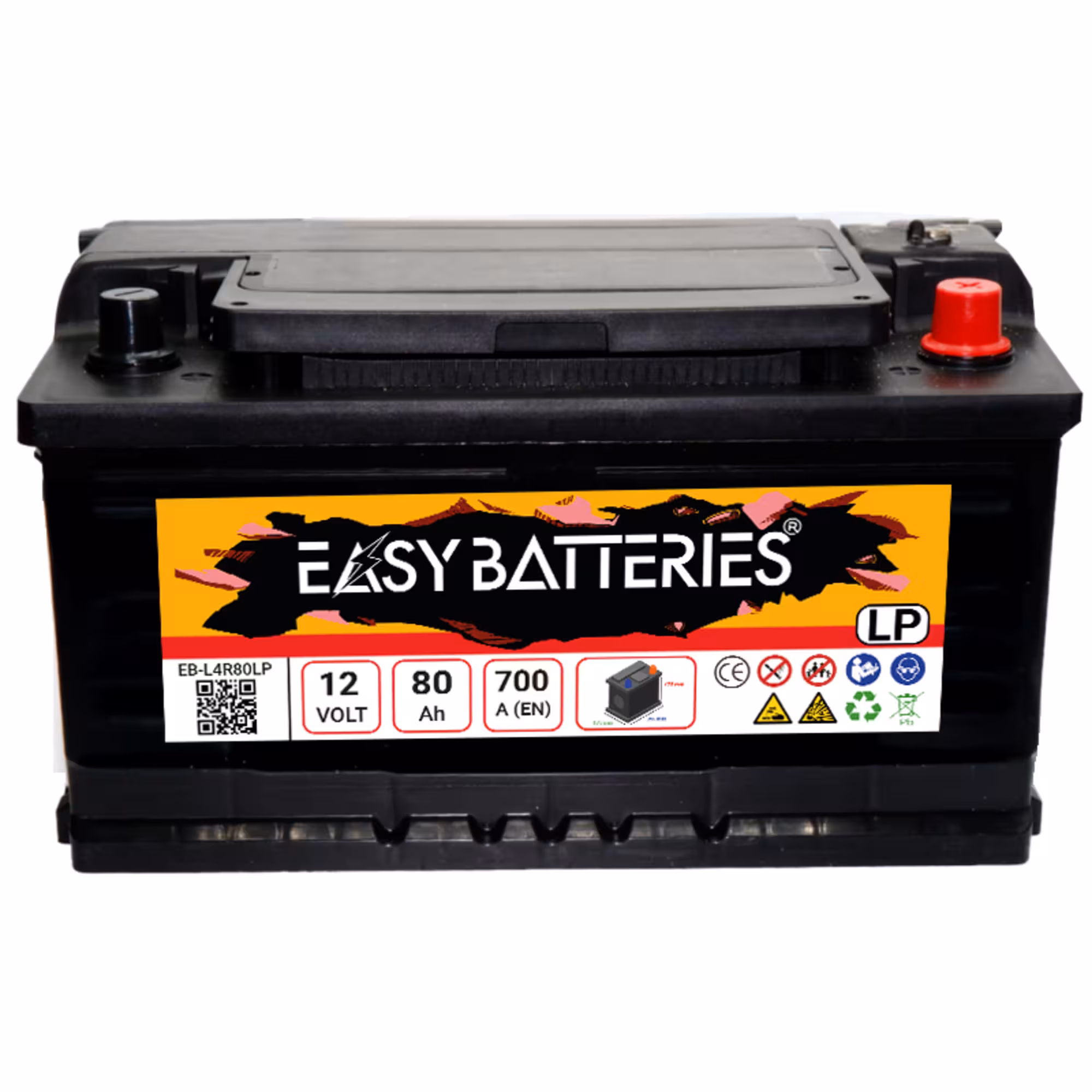 Batterie voiture taille basse 80ah easy batteries eb l4r80lp 1