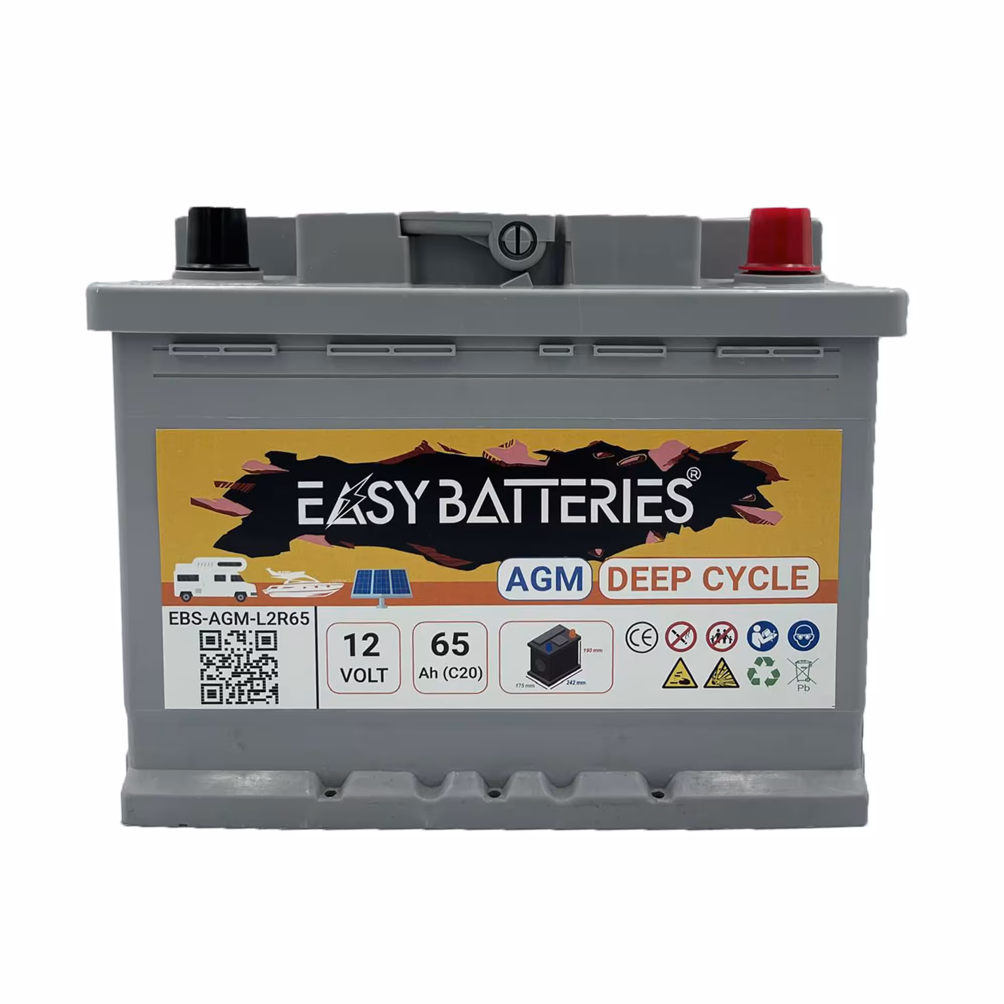 Batterie Décharge lente AGM 12V 65Ah