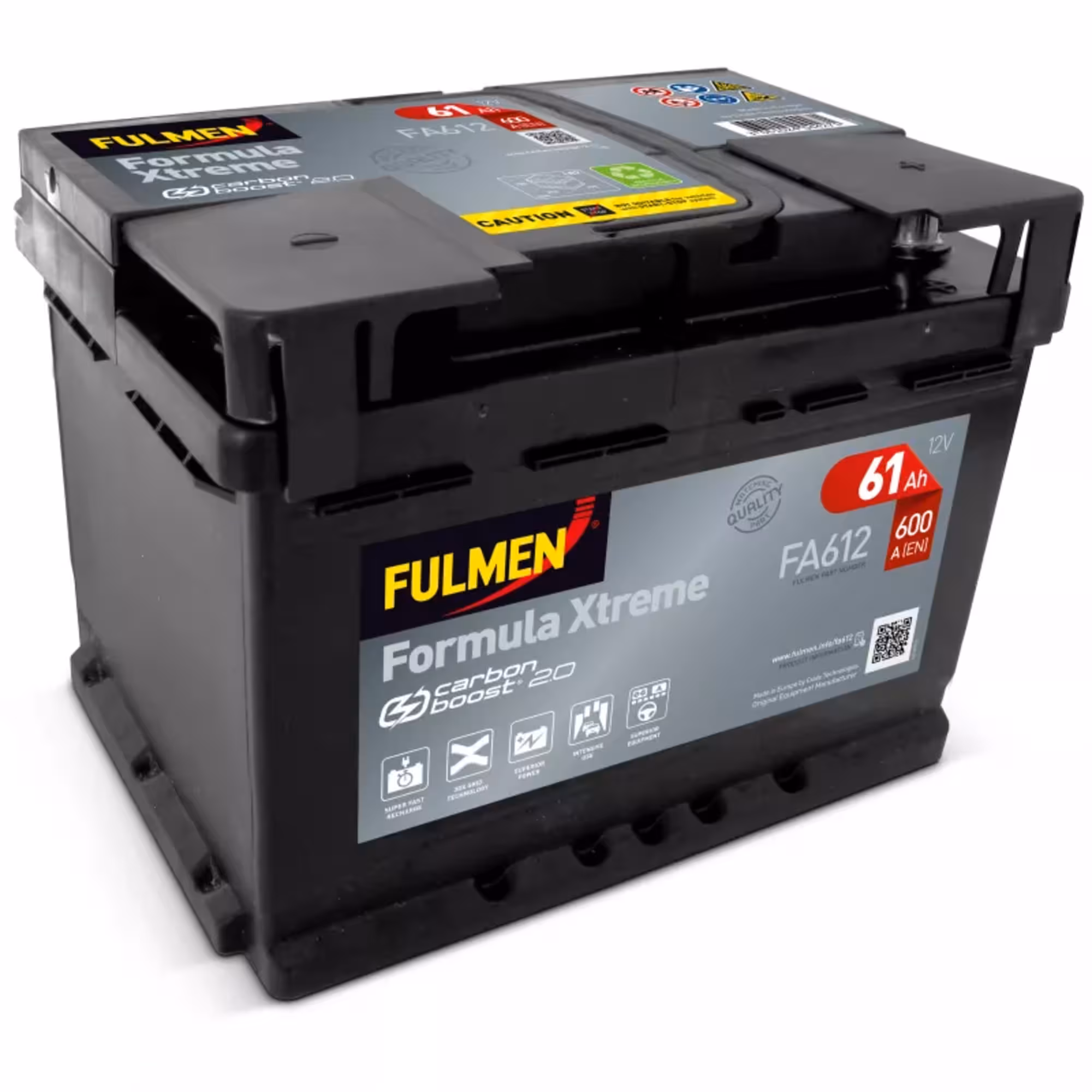 Batterie Fulmen Formula Xtreme FA612 12V 61Ah 600A Taille Basse