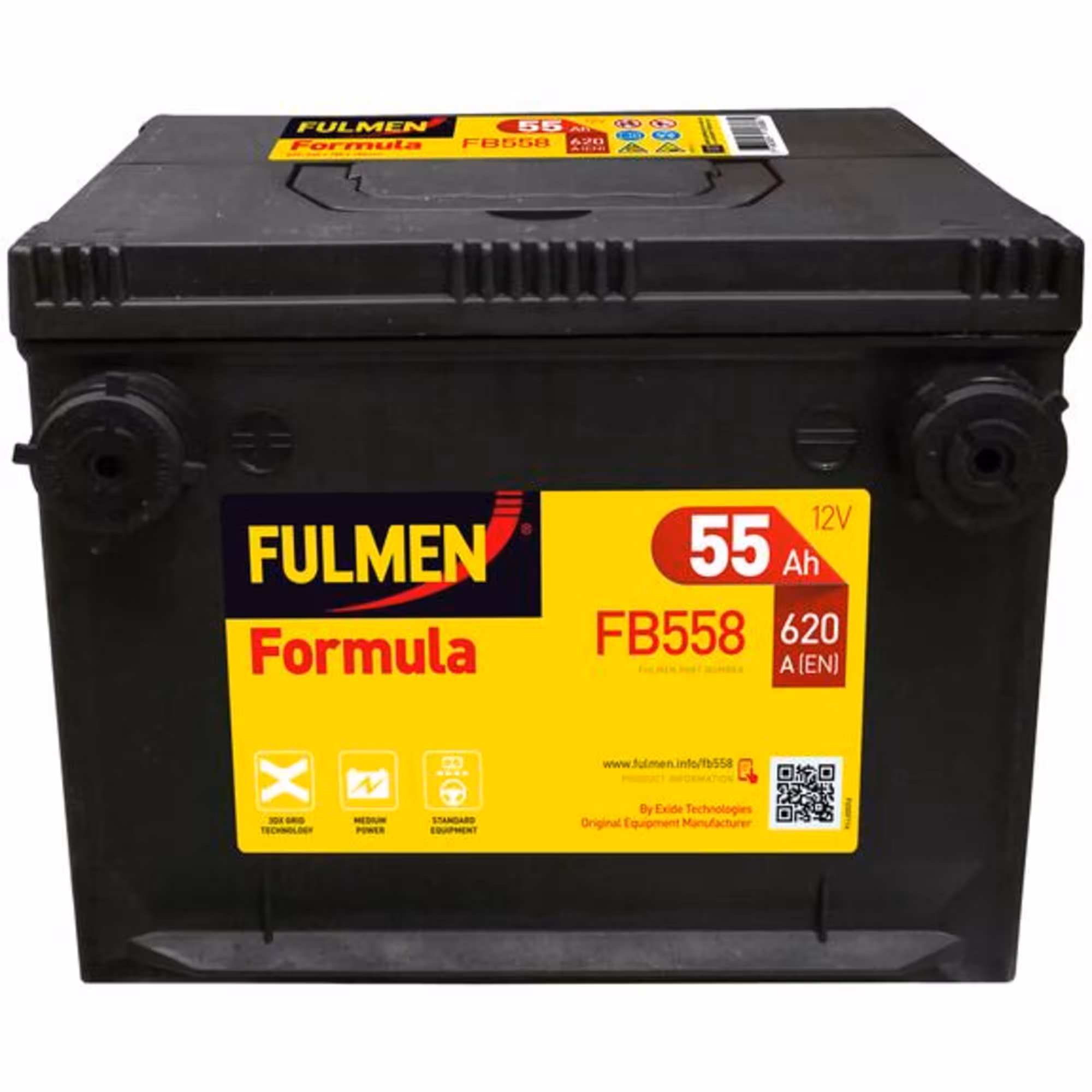 Batterie Fulmen Formula FB558 12V 55Ah 620A Bornes Américaines