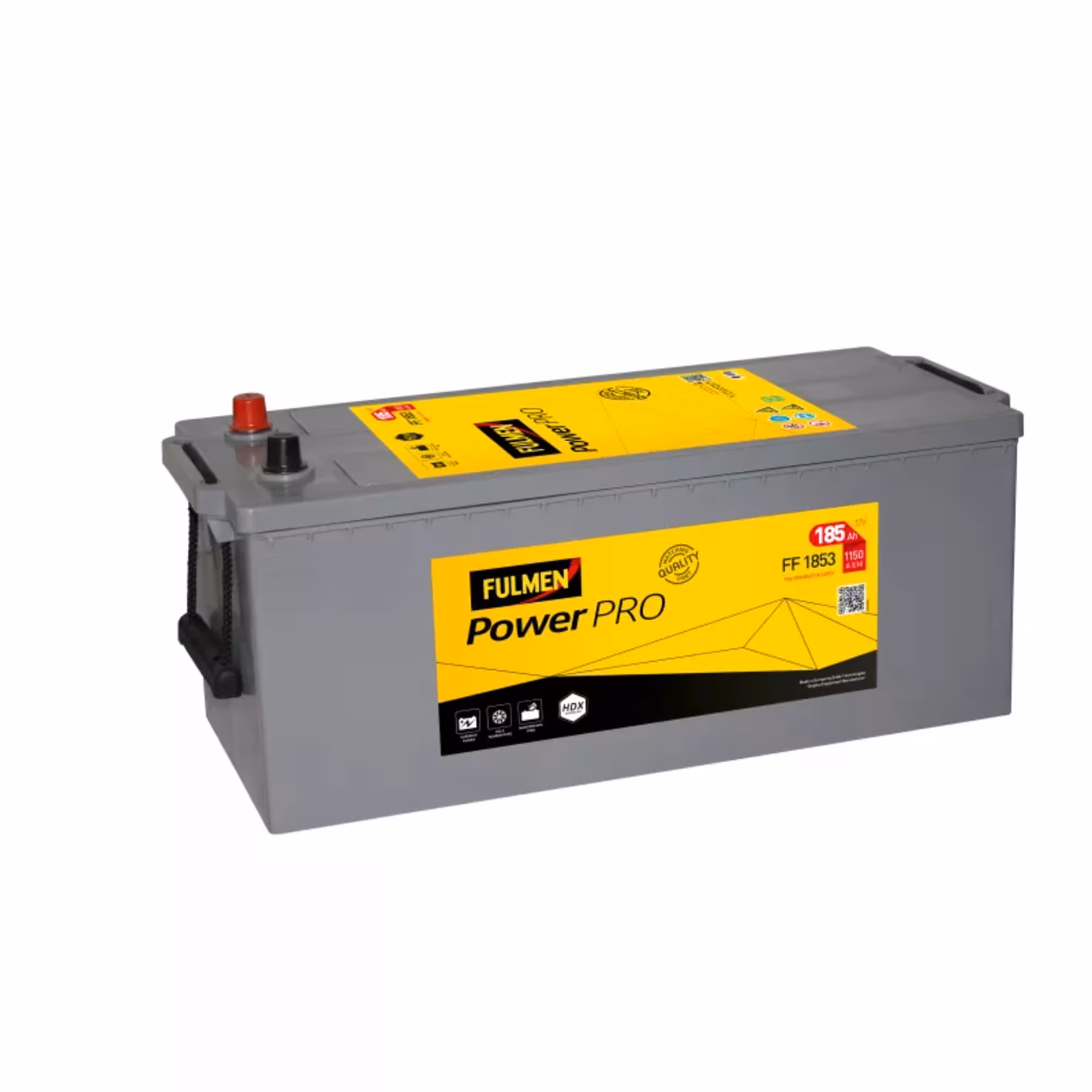 Batterie poids lourd fulmen ff1853 12v 185ah 1150a 1