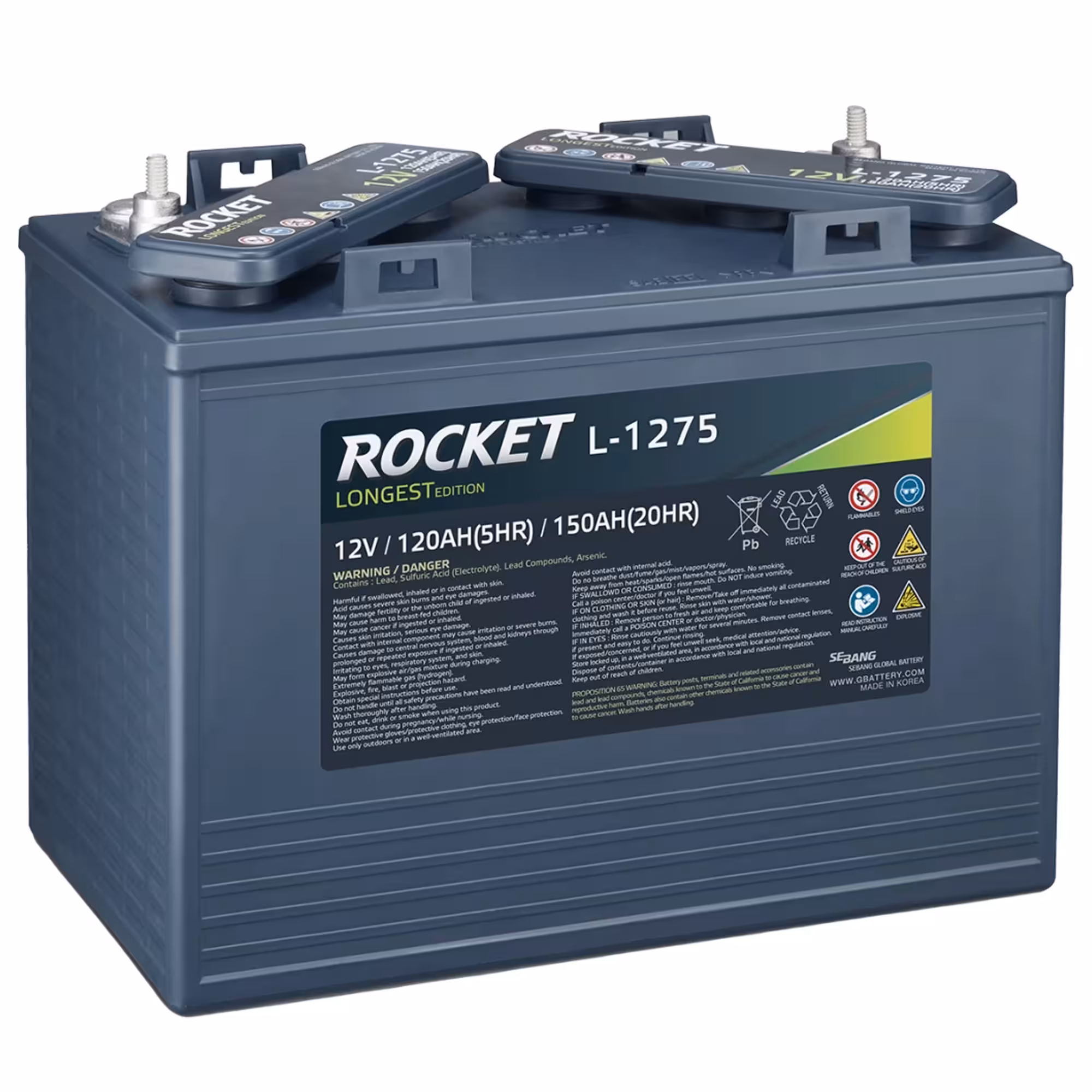 Batterie Rocket L-1275 Décharge lente 12V 150Ah