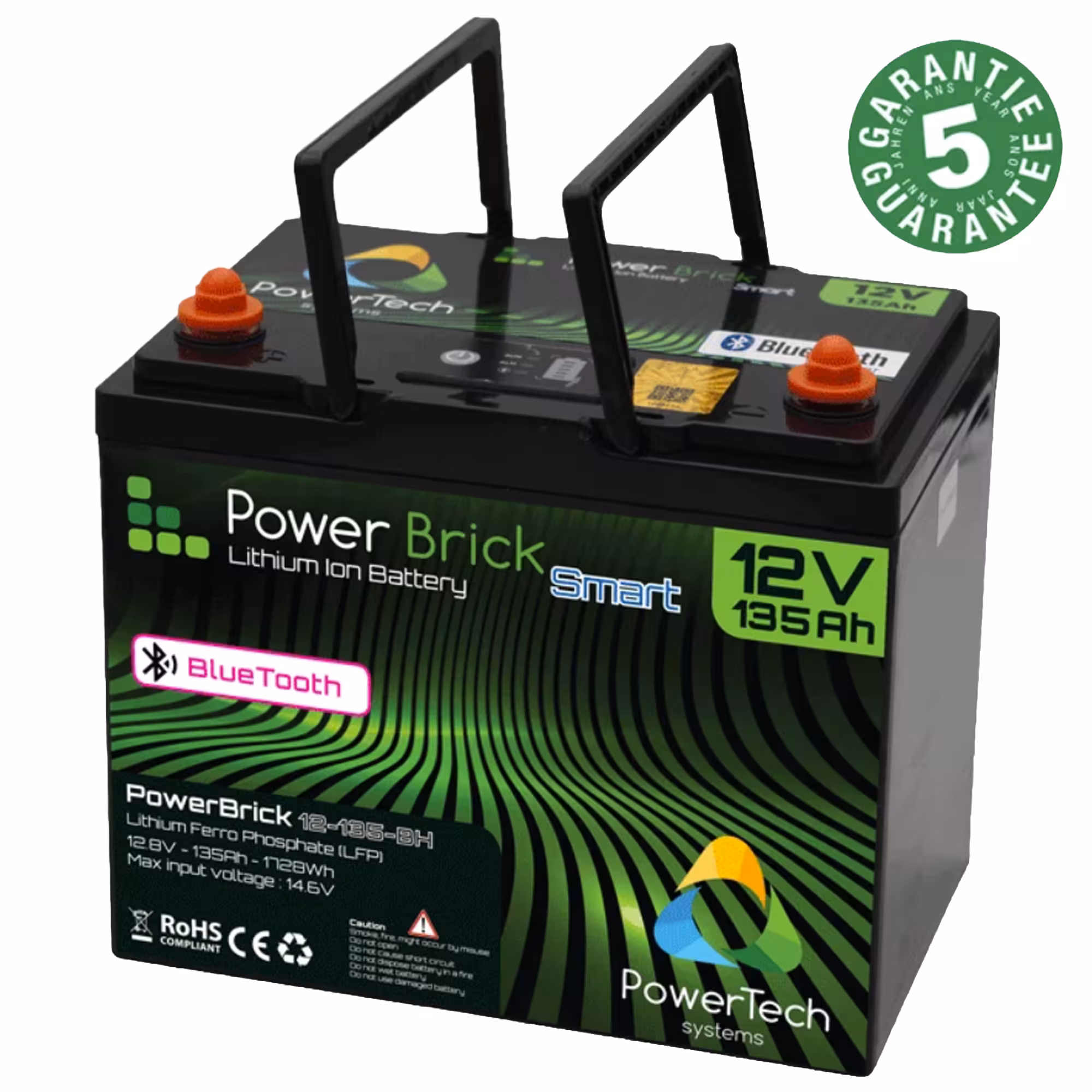 PowerBrick Batterie Lithium 12V/135Ah (BMS intégré) avec Bluetooth