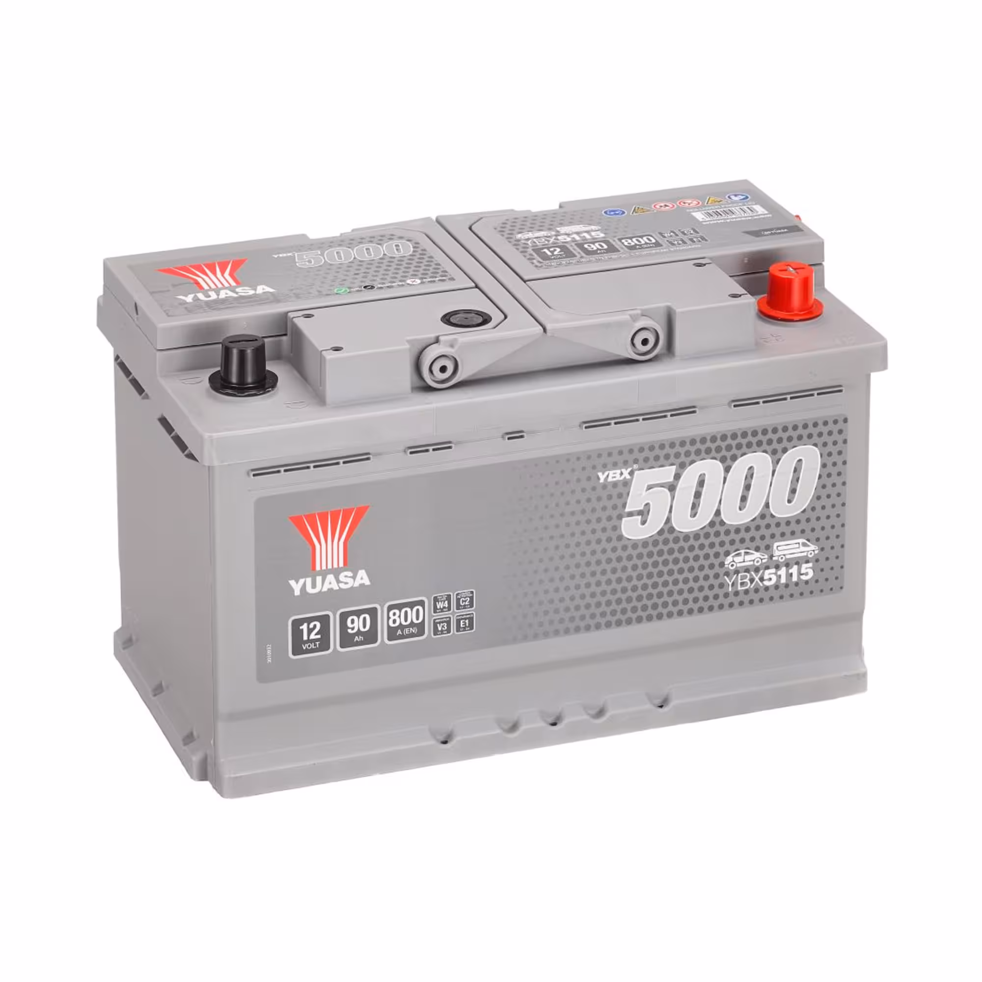 Batterie voiture yuasa silver ybx5115 12v 90ah 800a +droite haute performance 1