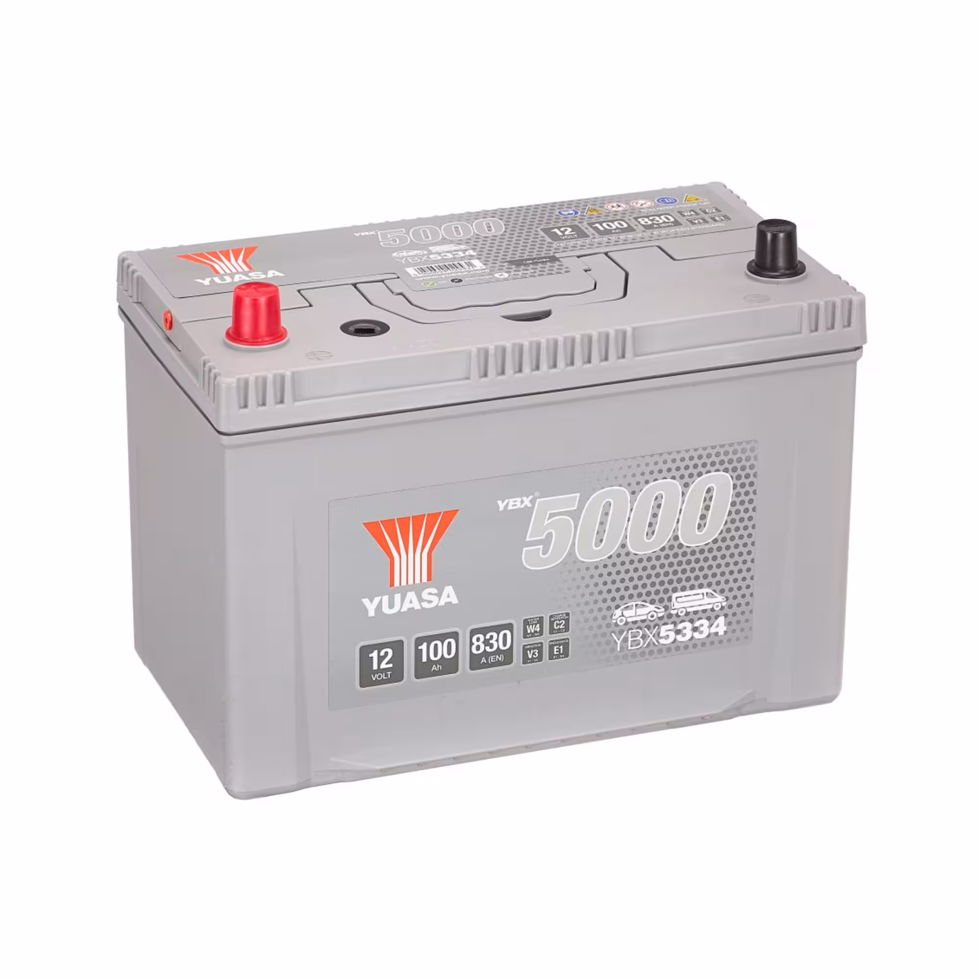 Batterie Yuasa YBX5334 12V 100Ah 830A, + à Gauche, Haute Performance