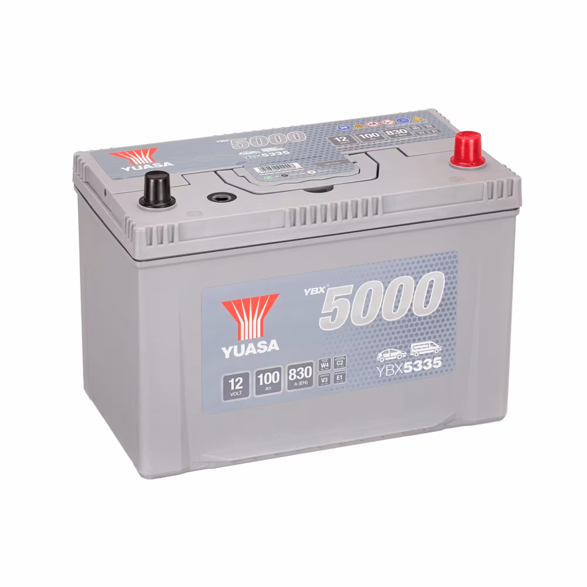 Batterie Yuasa YBX5335 12V 100Ah 830A, + à Droite, Haute Performance