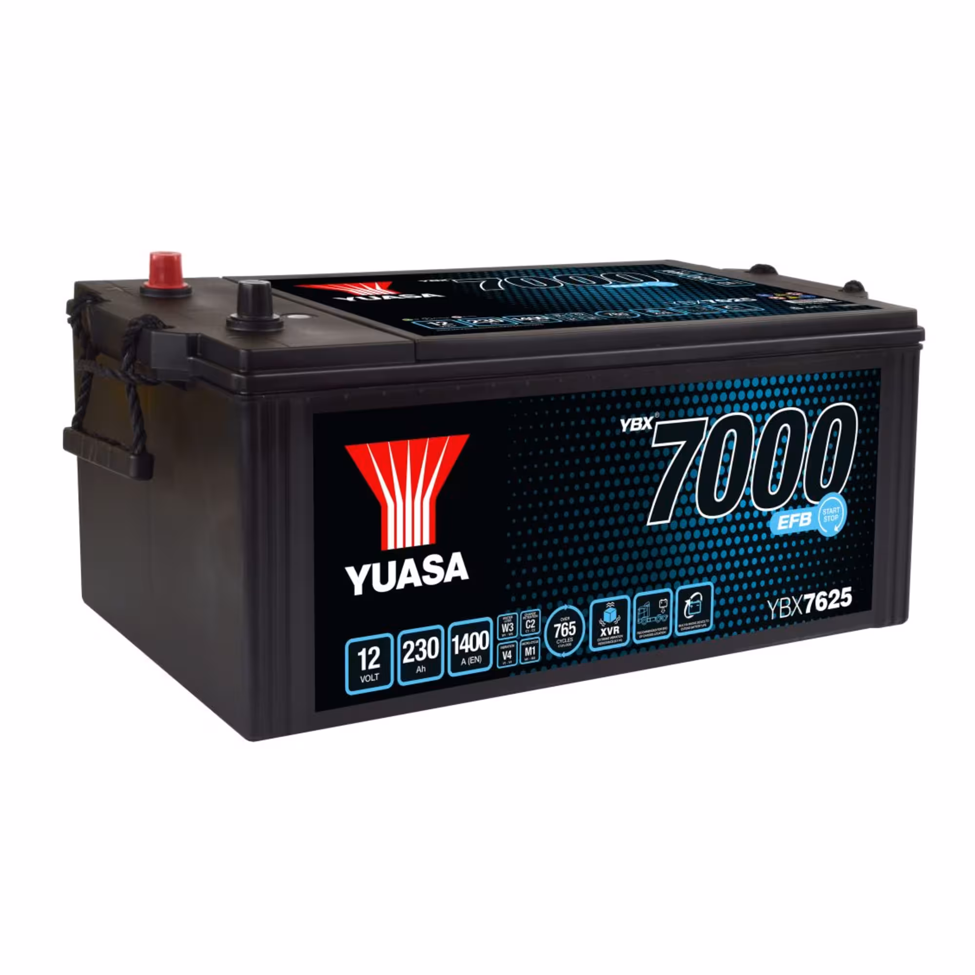 Batterie voiture yuasa ybx7625 efb 12v 230ah 1400a+gauche 1
